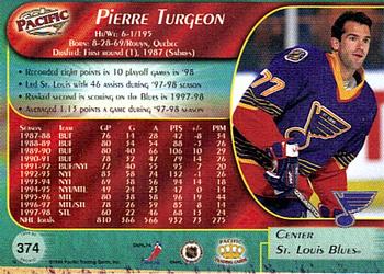 1998-99 Pacific #374 Pierre Turgeon Back
