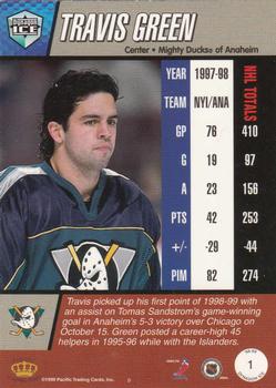 1998-99 Pacific Dynagon Ice #1 Travis Green Back