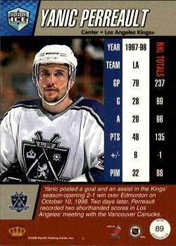 1998-99 Pacific Dynagon Ice #89 Yanic Perreault Back