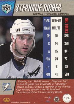 1998-99 Pacific Dynagon Ice #174 Stephane Richer Back