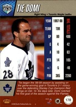 1998-99 Pacific Dynagon Ice #178 Tie Domi Back