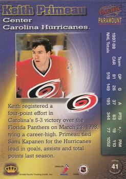 1998-99 Pacific Paramount #41 Keith Primeau Back