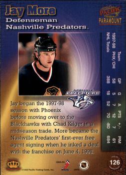 1998-99 Pacific Paramount #126 Jay More Back