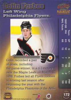 1998-99 Pacific Paramount #172 Colin Forbes Back
