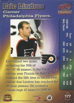 1998-99 Pacific Paramount #177 Eric Lindros Back