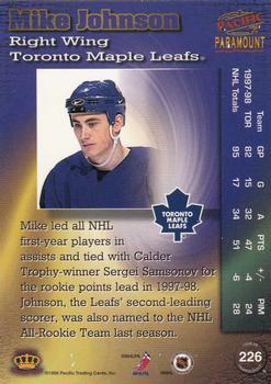 1998-99 Pacific Paramount #226 Mike Johnson Back