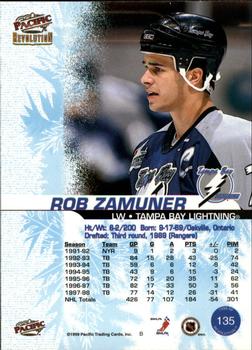 1998-99 Pacific Revolution #135 Rob Zamuner Back
