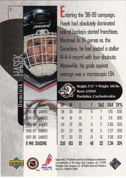 1998-99 SP Authentic #8 Dominik Hasek Back