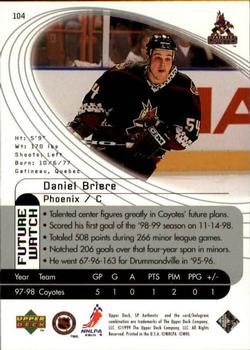 1998-99 SP Authentic #104 Daniel Briere Back