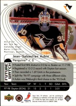 1998-99 SP Authentic #105 Jean-Sebastien Aubin Back
