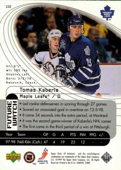1998-99 SP Authentic #110 Tomas Kaberle Back
