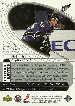 1998-99 SP Authentic #113 Matt Herr Back