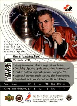 1998-99 SP Authentic #118 Ross Lupaschuk Back