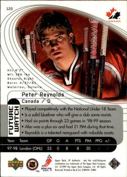 1998-99 SP Authentic #120 Peter Reynolds Back