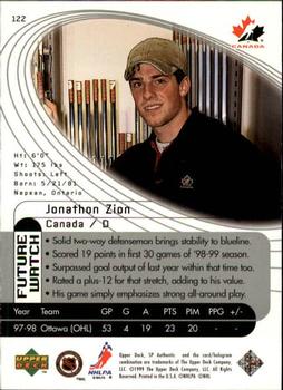 1998-99 SP Authentic #122 Jonathan Zion Back