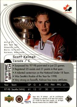 1998-99 SP Authentic #125 Scott Kelman Back