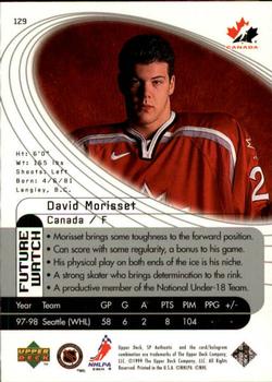 1998-99 SP Authentic #129 David Morisset Back