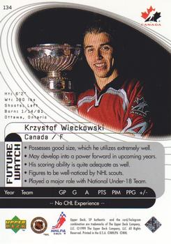 1998-99 SP Authentic #134 Krzystof Wieckowski Back