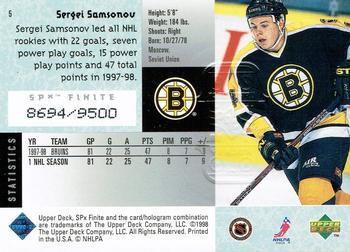 1998-99 SPx Finite #5 Sergei Samsonov Back