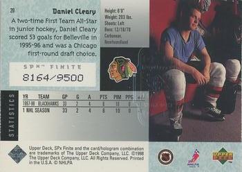 1998-99 SPx Finite #20 Daniel Cleary Back