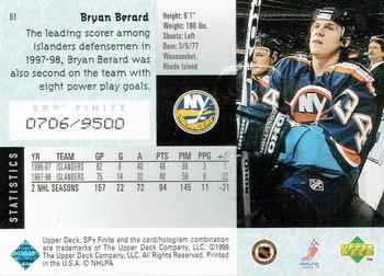1998-99 SPx Finite #51 Bryan Berard Back