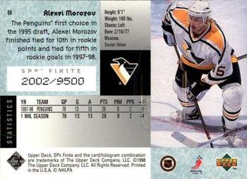 1998-99 SPx Finite #68 Alexei Morozov Back