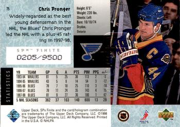 1998-99 SPx Finite #75 Chris Pronger Back