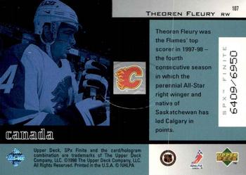 1998-99 SPx Finite #107 Theoren Fleury Back