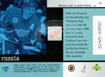 1998-99 SPx Finite #112 Nicklas Lidstrom Back