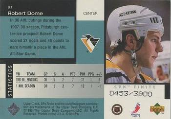 1998-99 SPx Finite #147 Robert Dome Back