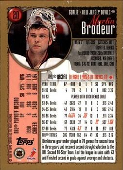 1998-99 Topps #20 Martin Brodeur Back