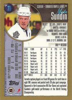 1998-99 Topps #71 Mats Sundin Back