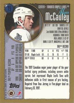 1998-99 Topps #79 Alyn McCauley Back