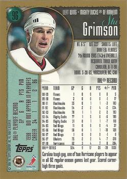 1998-99 Topps #96 Stu Grimson Back