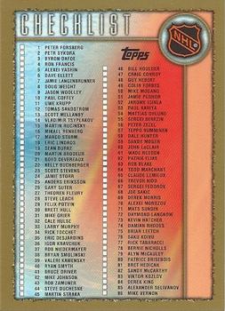 1998-99 Topps #110 Checklist: 1-186 Front