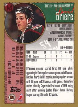 1998-99 Topps #149 Daniel Briere Back