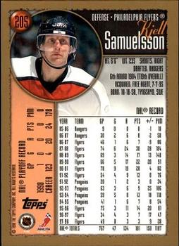 1998-99 Topps #205 Kjell Samuelsson Back