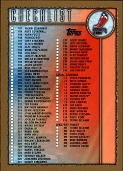1998-99 Topps #220 Checklist: 187-242 and Inserts Front
