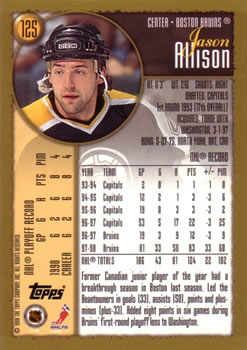 1998-99 Topps #125 Jason Allison Back