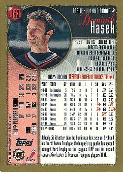 1998-99 Topps #163 Dominik Hasek Back