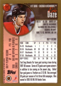 1998-99 Topps #195 Éric Dazé Back