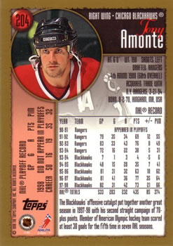 1998-99 Topps #204 Tony Amonte Back