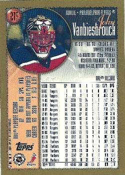 1998-99 Topps #215 John Vanbiesbrouck Back