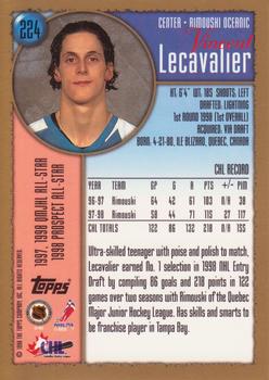1998-99 Topps #224 Vincent Lecavalier Back