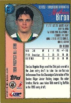 1998-99 Topps #238 Mathieu Biron Back