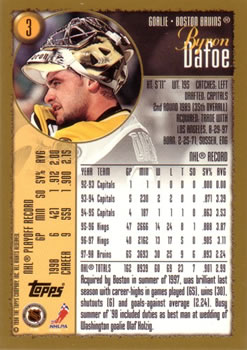 1998-99 Topps #3 Byron Dafoe Back