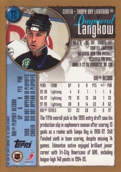 1998-99 Topps #72 Daymond Langkow Back
