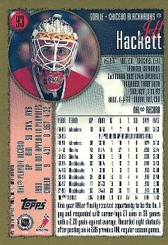 1998-99 Topps #93 Jeff Hackett Back