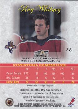 1998-99 Topps Gold Label #26 Ray Whitney Back