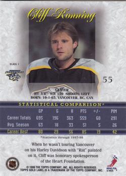 1998-99 Topps Gold Label #55 Cliff Ronning Back